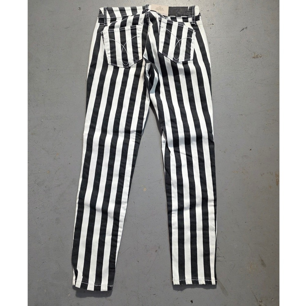 Calvin Klein Jeans Black White Stripe Ankle Skinny Womens Size 26 Pants - Picture 3 of 8